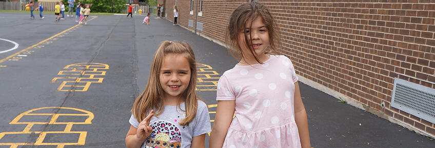  students outside on playground