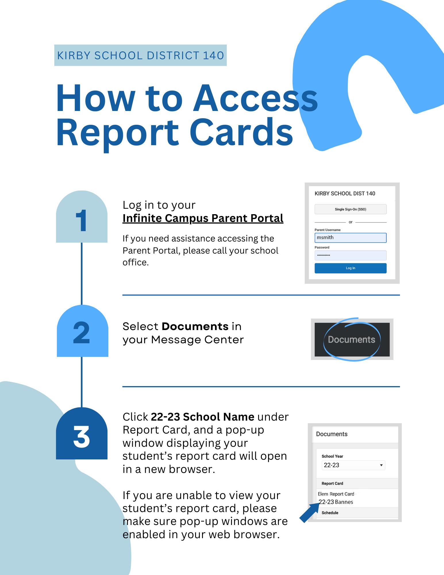 How to access report cards information