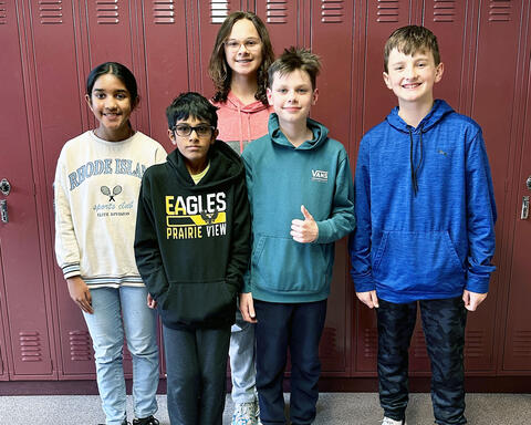 PV 7th grade Mathletes pose proudly at SWIC Mathlete Competition